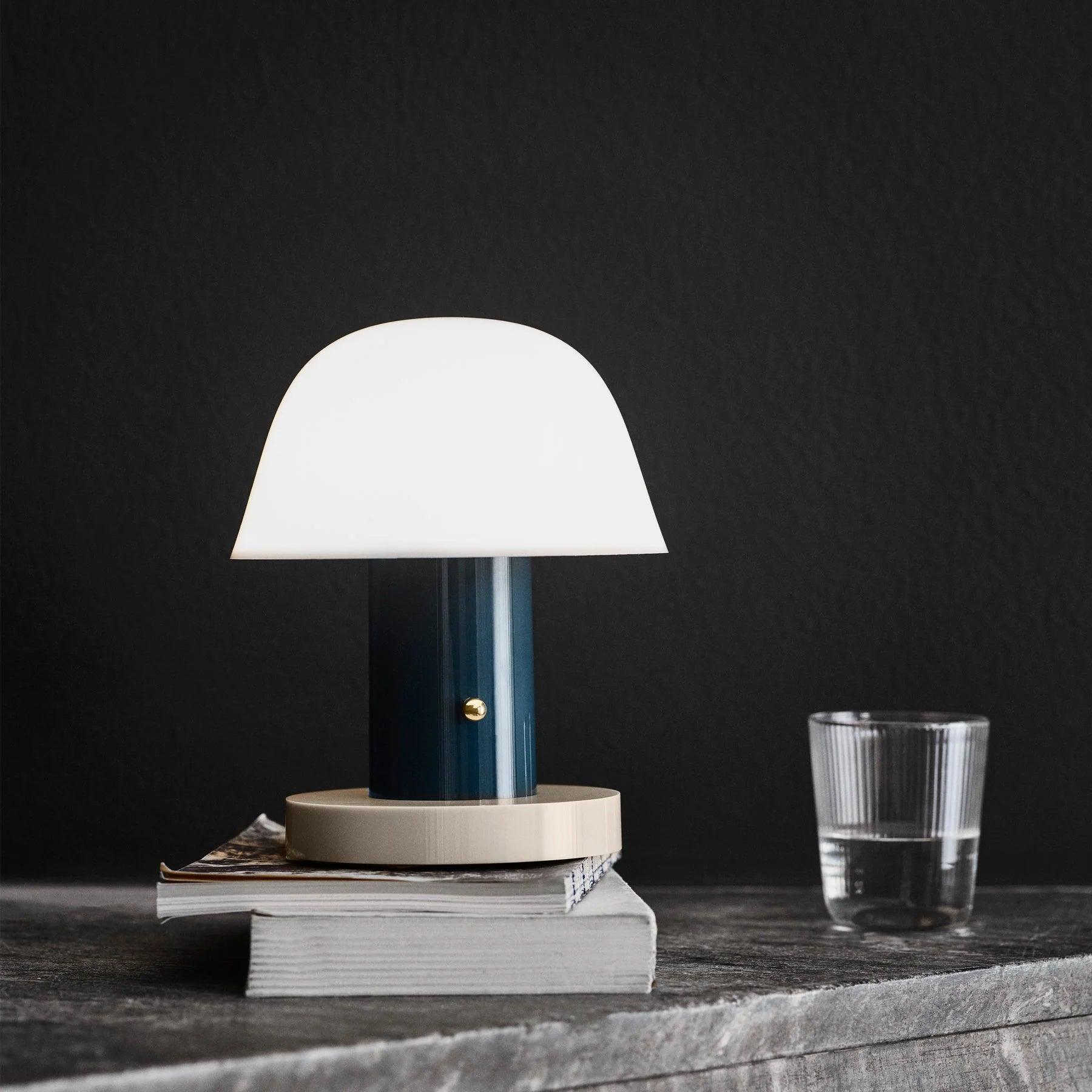 Portable Rechargeable Mushroom Table Lamp with Touch Dimming and Integrated LED