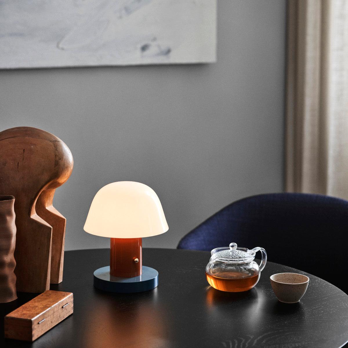 Portable Rechargeable Mushroom Table Lamp with Touch Dimming and Integrated LED