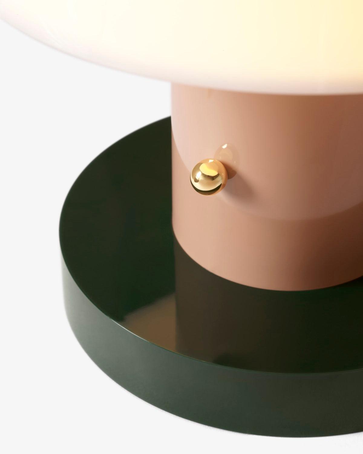 Portable Rechargeable Mushroom Table Lamp with Touch Dimming and Integrated LED