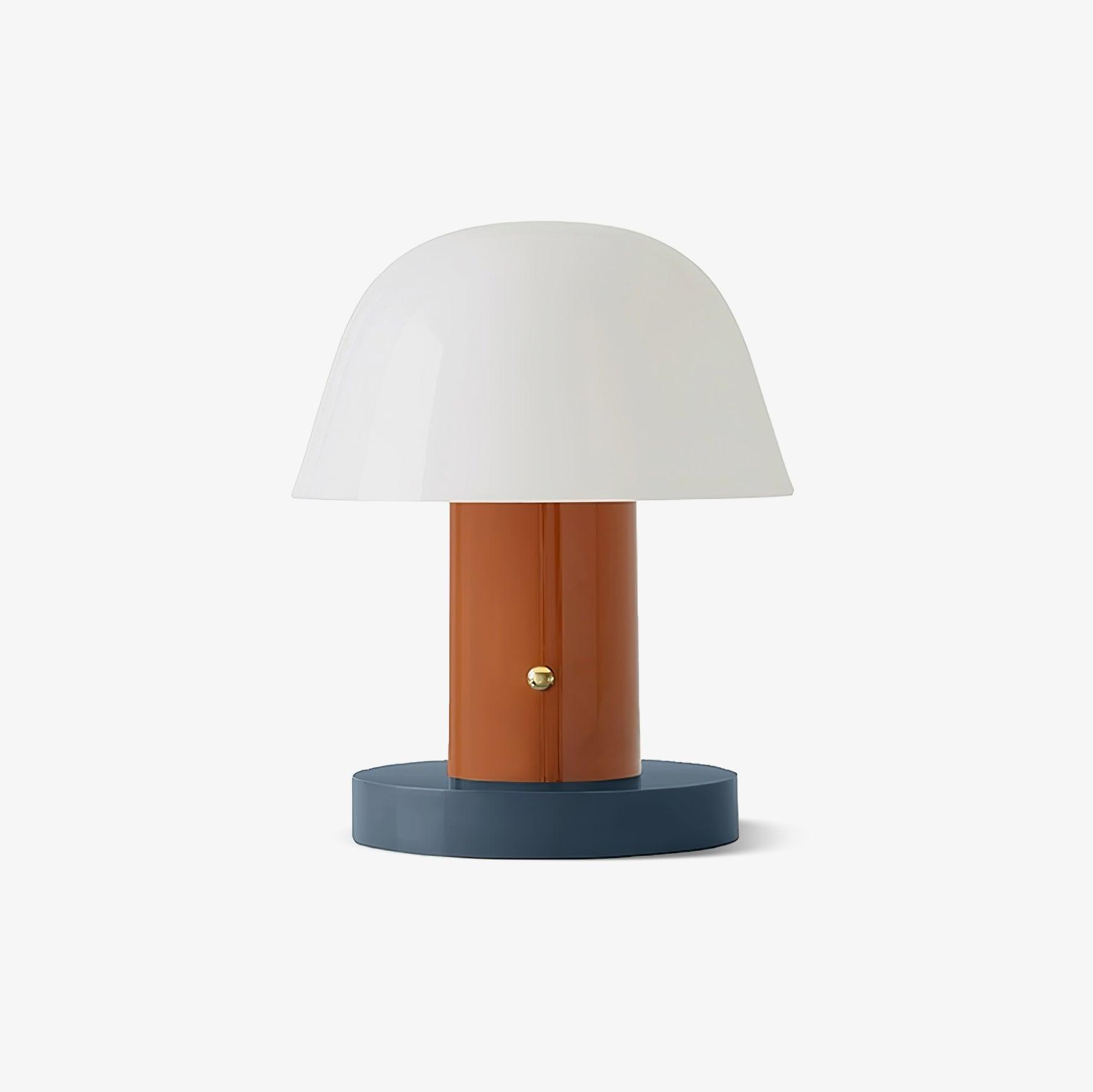 Portable Rechargeable Mushroom Table Lamp with Touch Dimming and Integrated LED