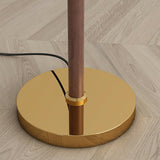 Modern Triple Shade Serenade Floor Lamp with Walnut Wood and Gold Iron Base