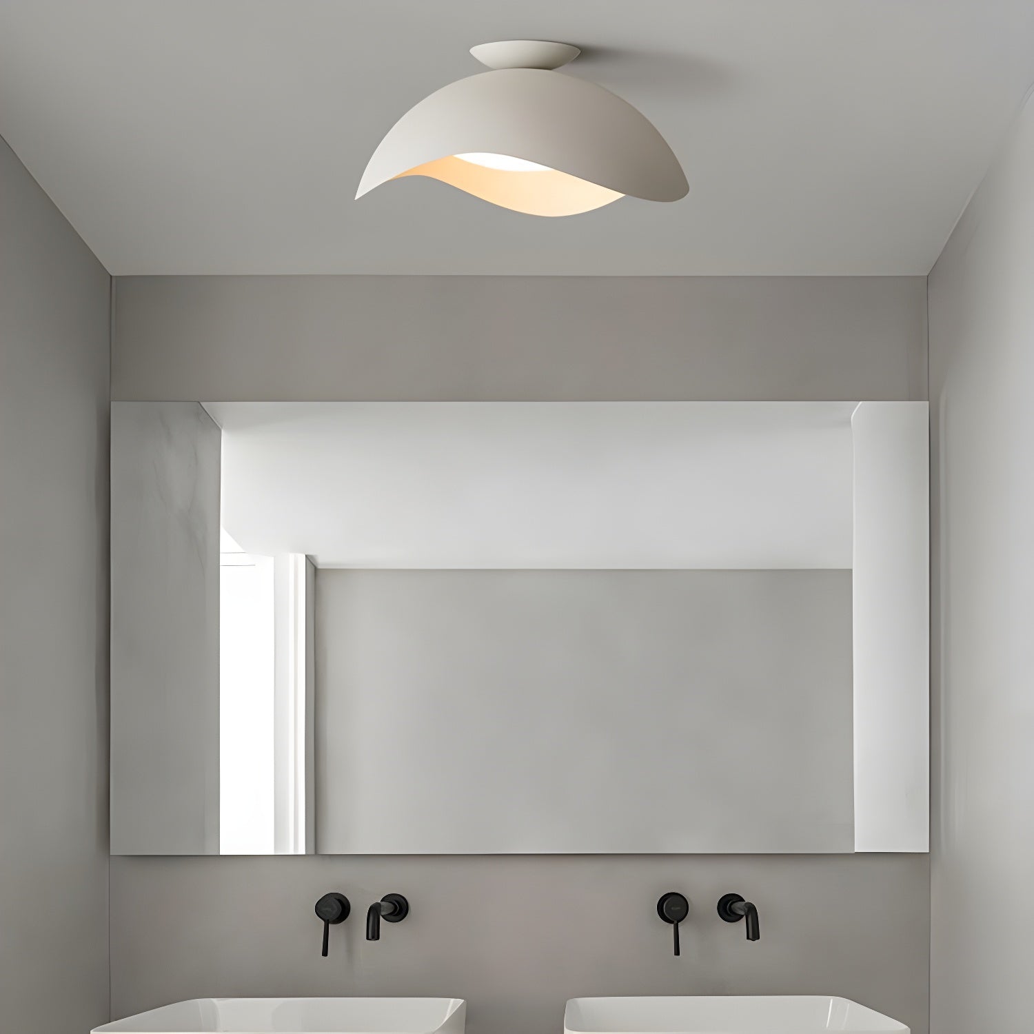 Modern Wave Design Integrated LED Flush Mount Ceiling Light for Home Interiors