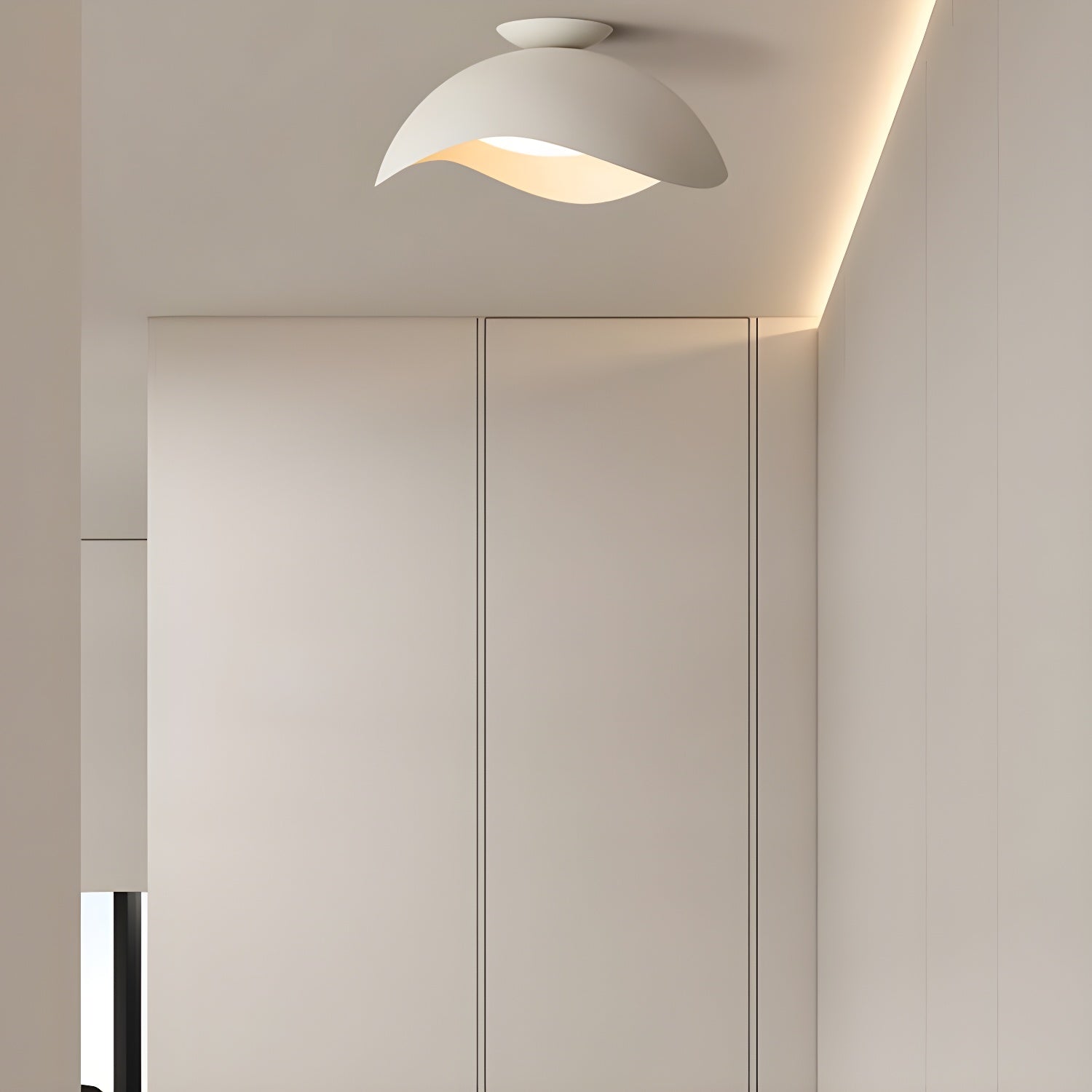 Modern Wave Design Integrated LED Flush Mount Ceiling Light for Home Interiors