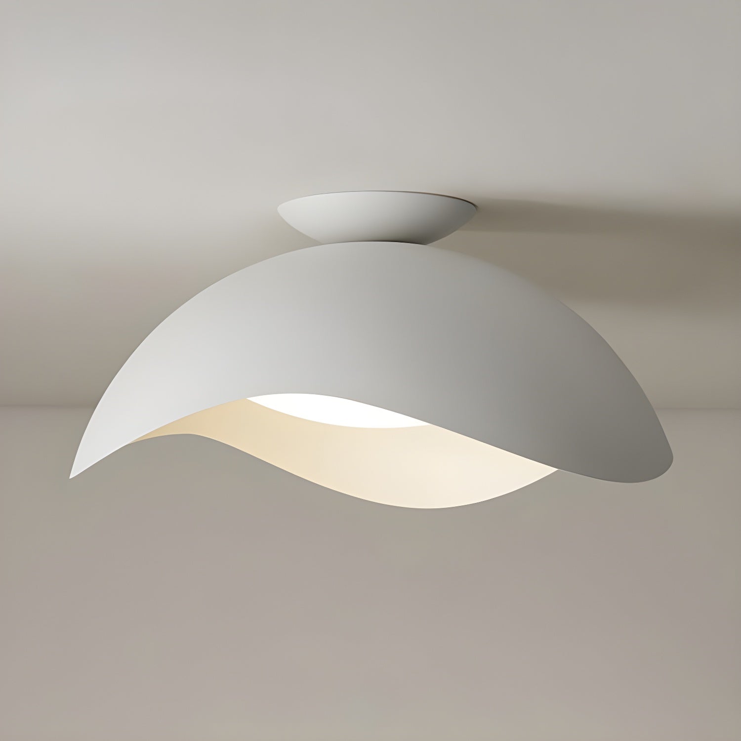 Modern Wave Design Integrated LED Flush Mount Ceiling Light for Home Interiors