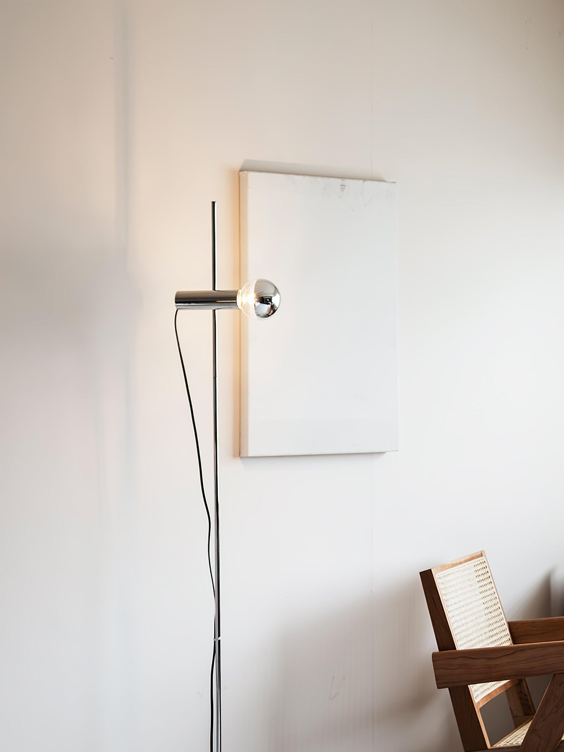 Contemporary Sereno Marble and Polished Stainless Steel Arc Floor Lamp for Living Room