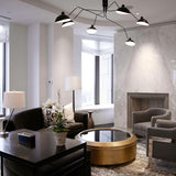 Modern Multi Arm Sculptural Rotating Ceiling Light with Adjustable Heads