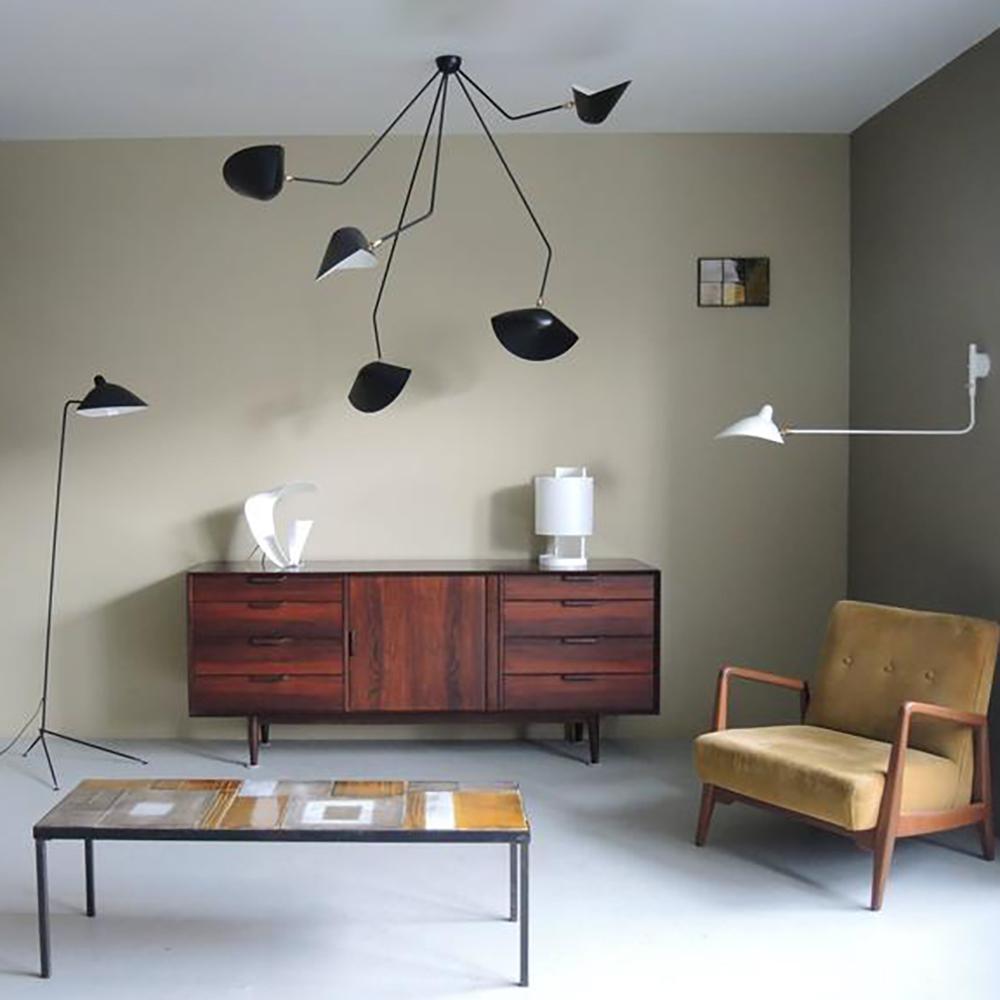 Modern Industrial Multi Arm Spider Chandelier with Adjustable Rotating Steel Arms