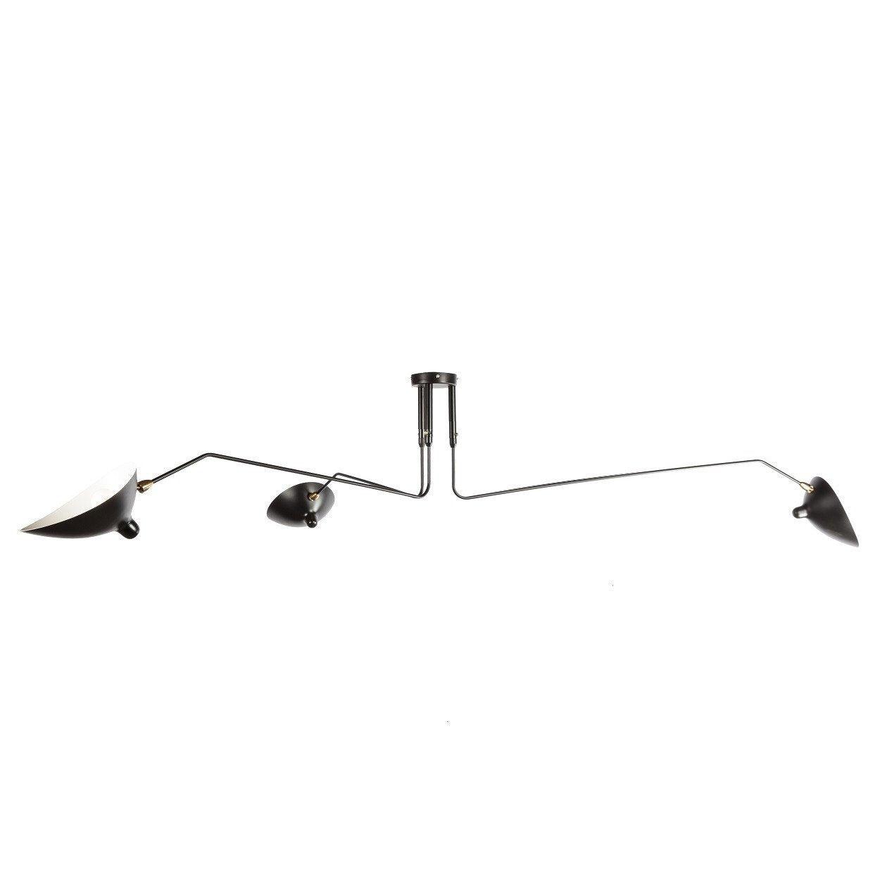 Modern Multi Arm Sculptural Rotating Ceiling Light with Adjustable Heads