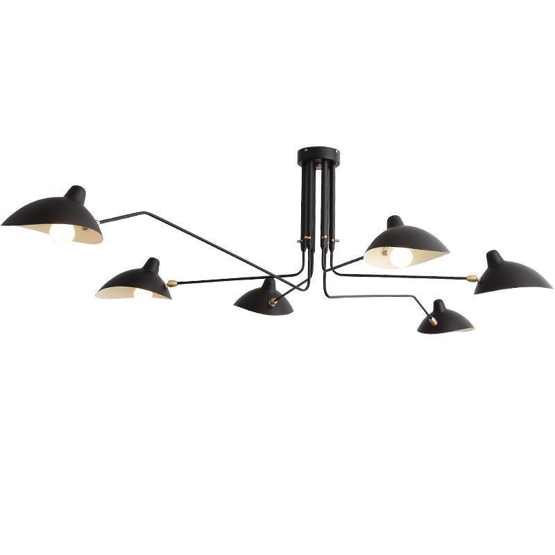 Modern Multi Arm Sculptural Rotating Ceiling Light with Adjustable Heads