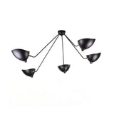 Modern Industrial Multi Arm Spider Chandelier with Adjustable Rotating Steel Arms