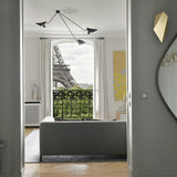 Modern Industrial Multi Arm Spider Chandelier with Adjustable Rotating Steel Arms