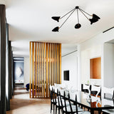 Modern Industrial Multi Arm Spider Chandelier with Adjustable Rotating Steel Arms