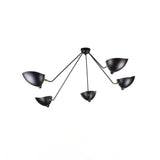 Modern Industrial Multi Arm Spider Chandelier with Adjustable Rotating Steel Arms