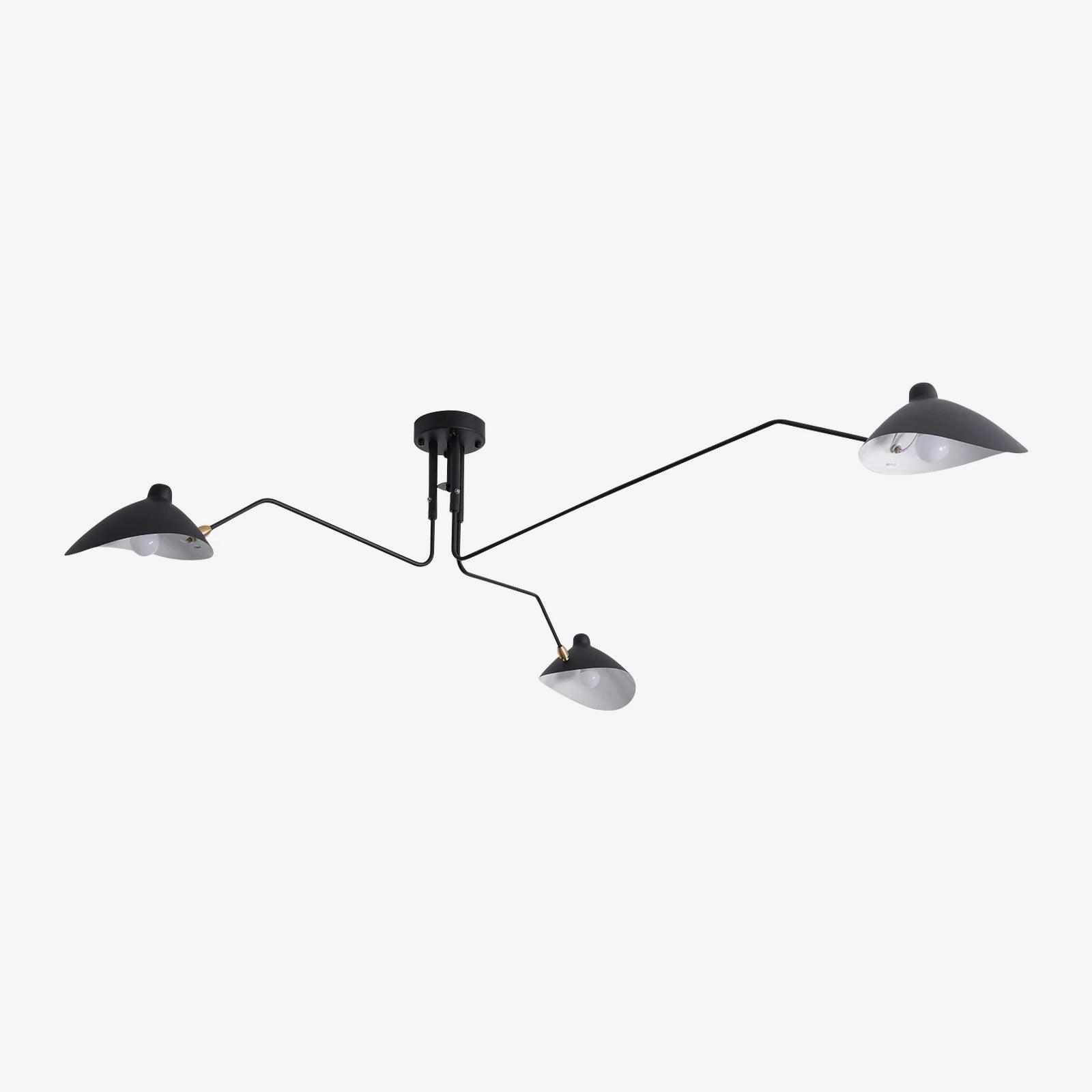 Modern Multi Arm Sculptural Rotating Ceiling Light with Adjustable Heads