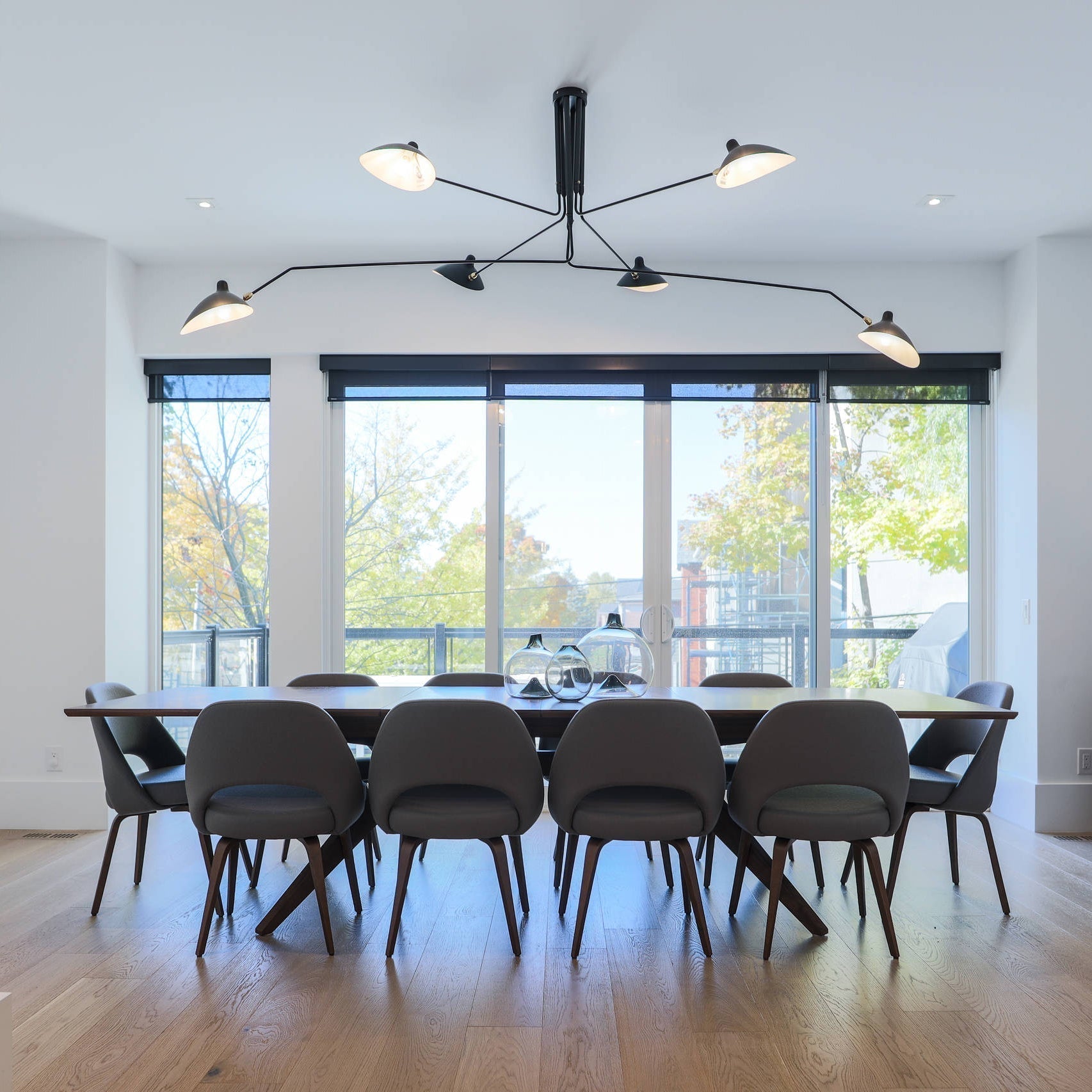 Modern Multi Arm Sculptural Rotating Ceiling Light with Adjustable Heads