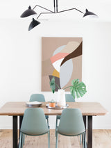 Modern Multi Arm Sculptural Rotating Ceiling Light with Adjustable Heads
