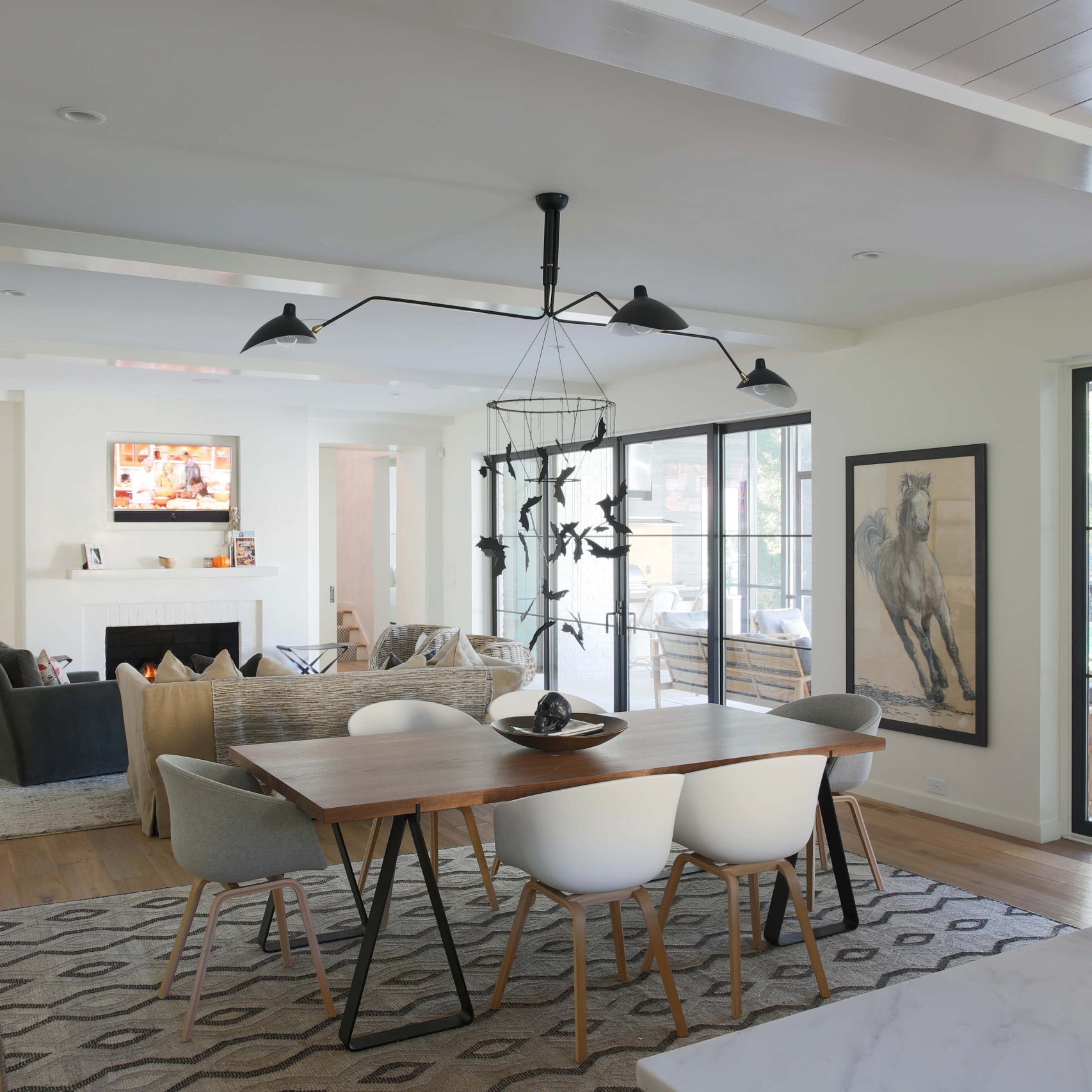 Modern Multi Arm Sculptural Rotating Ceiling Light with Adjustable Heads
