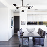 Modern Multi Arm Sculptural Rotating Ceiling Light with Adjustable Heads