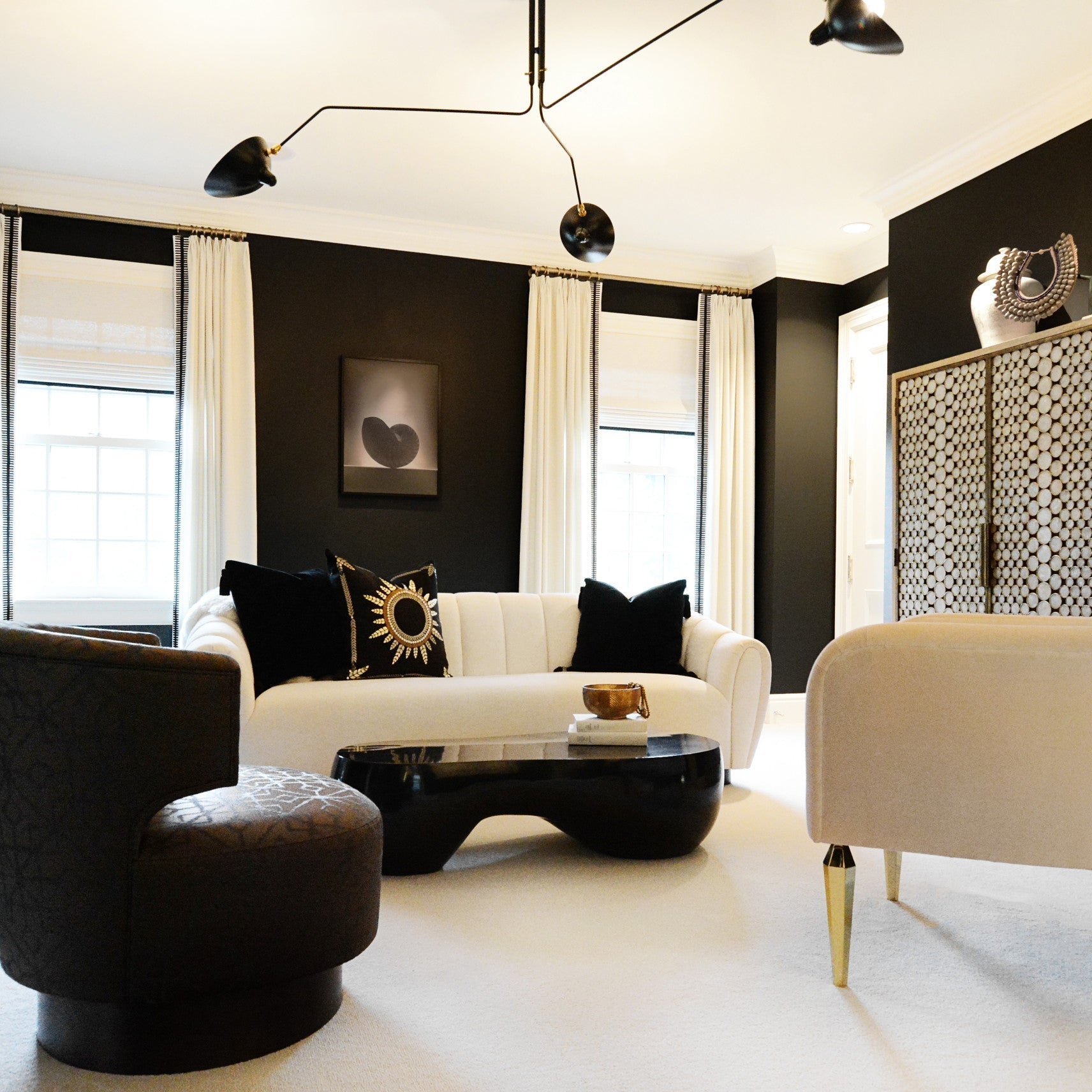 Modern Multi Arm Sculptural Rotating Ceiling Light with Adjustable Heads