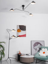 Modern Multi Arm Sculptural Rotating Ceiling Light with Adjustable Heads