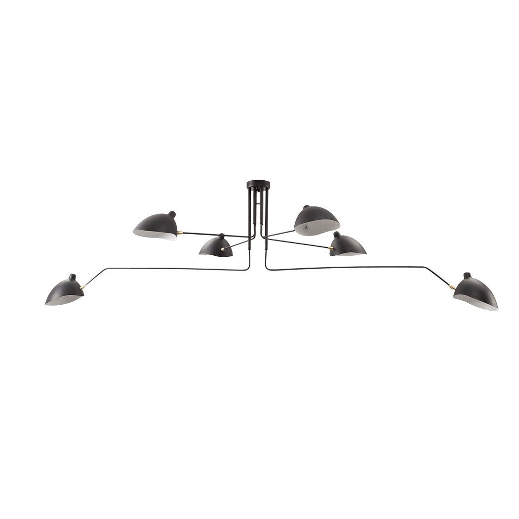 Modern Multi Arm Sculptural Rotating Ceiling Light with Adjustable Heads