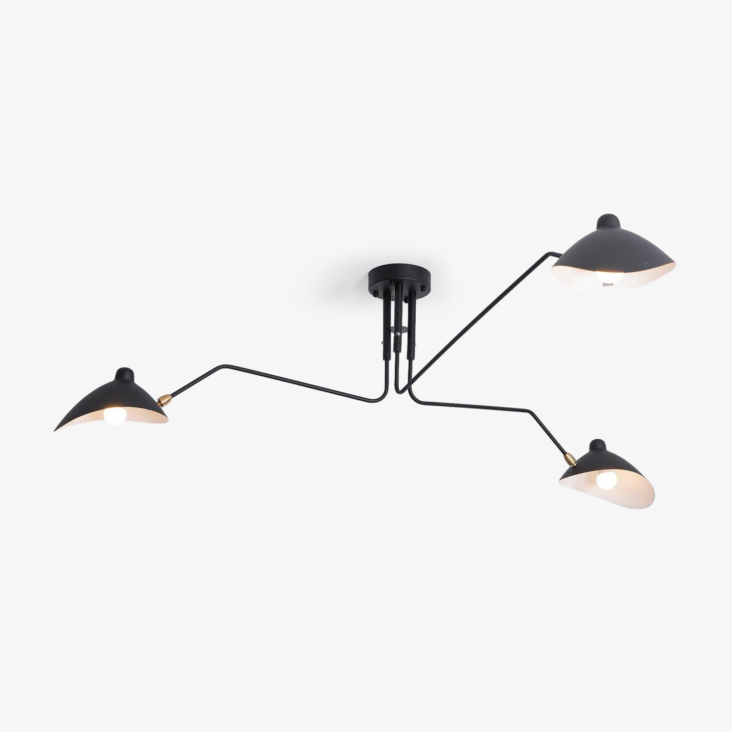 Modern Multi Arm Sculptural Rotating Ceiling Light with Adjustable Heads