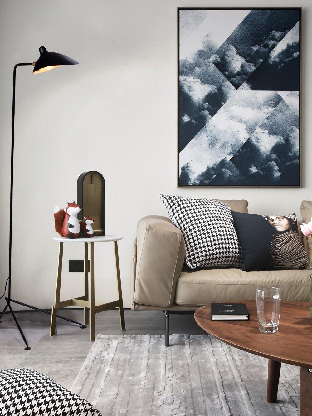 Mid Century Modern Three Arm Rotating Floor Lamp Sculptural Standing Light for Living Room