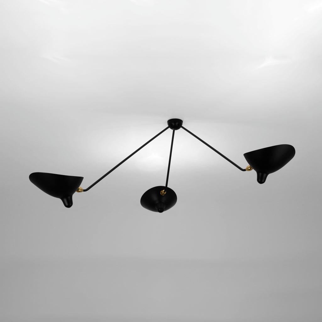 Modern Industrial Multi Arm Spider Chandelier with Adjustable Rotating Steel Arms