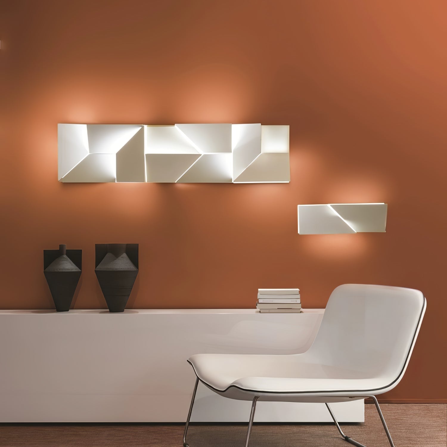 Modern Cordless LED Wall Sconce Matte White Aluminum Rechargeable Decorative Lighting