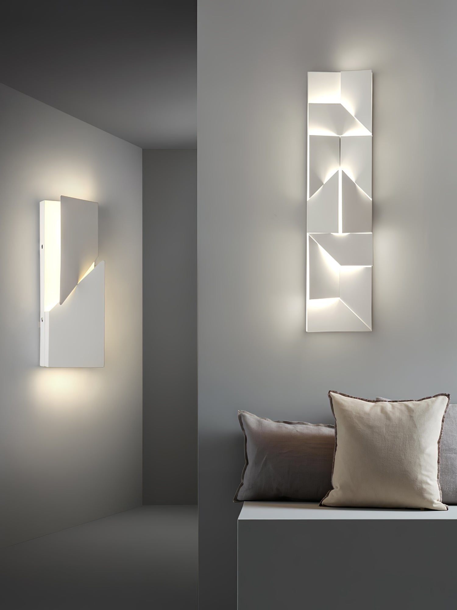Modern Cordless LED Wall Sconce Matte White Aluminum Rechargeable Decorative Lighting