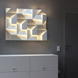 Modern Grand Shadow LED Wall Sconce Aluminum Diffused Indoor Light Matte White