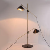 Modern Shear Adjustable Floor Lamp with Twin Arms and Rotatable Metal Shade