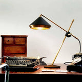Vintage Inspired Shear Metal Table Lamp Copper Plated Bedside Reading Desk Light