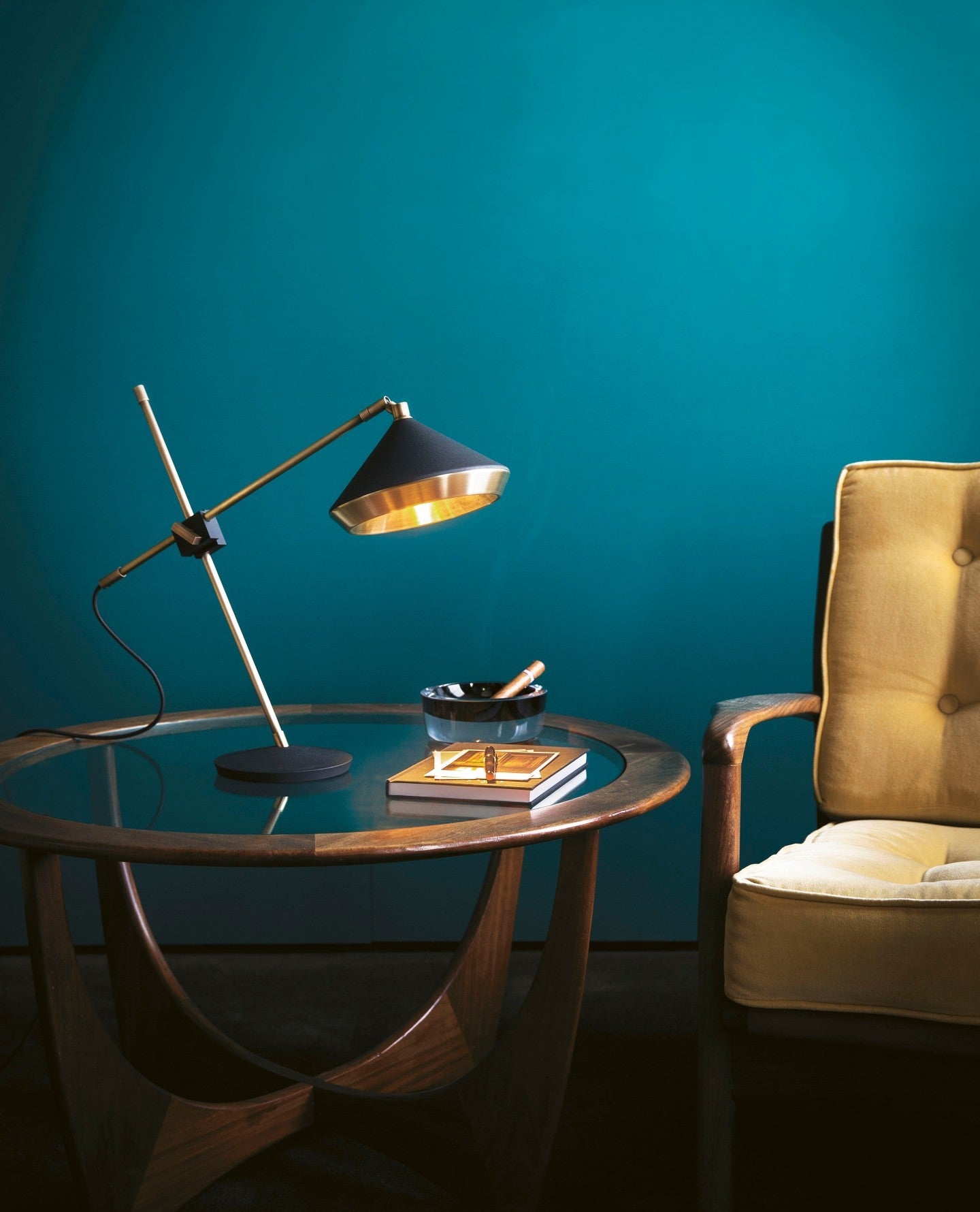 Vintage Inspired Shear Metal Table Lamp Copper Plated Bedside Reading Desk Light