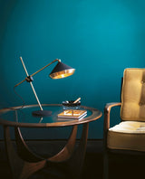 Vintage Inspired Shear Metal Table Lamp Copper Plated Bedside Reading Desk Light