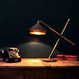 Vintage Inspired Shear Metal Table Lamp Copper Plated Bedside Reading Desk Light