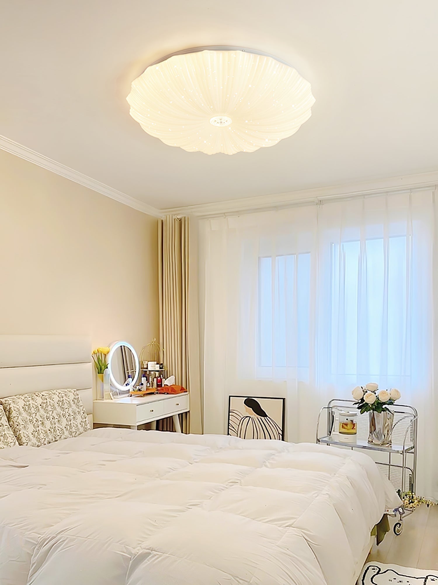Modern Acrylic Round Ceiling Lamp Flush Mount LED Overhead Fixture for Living Room
