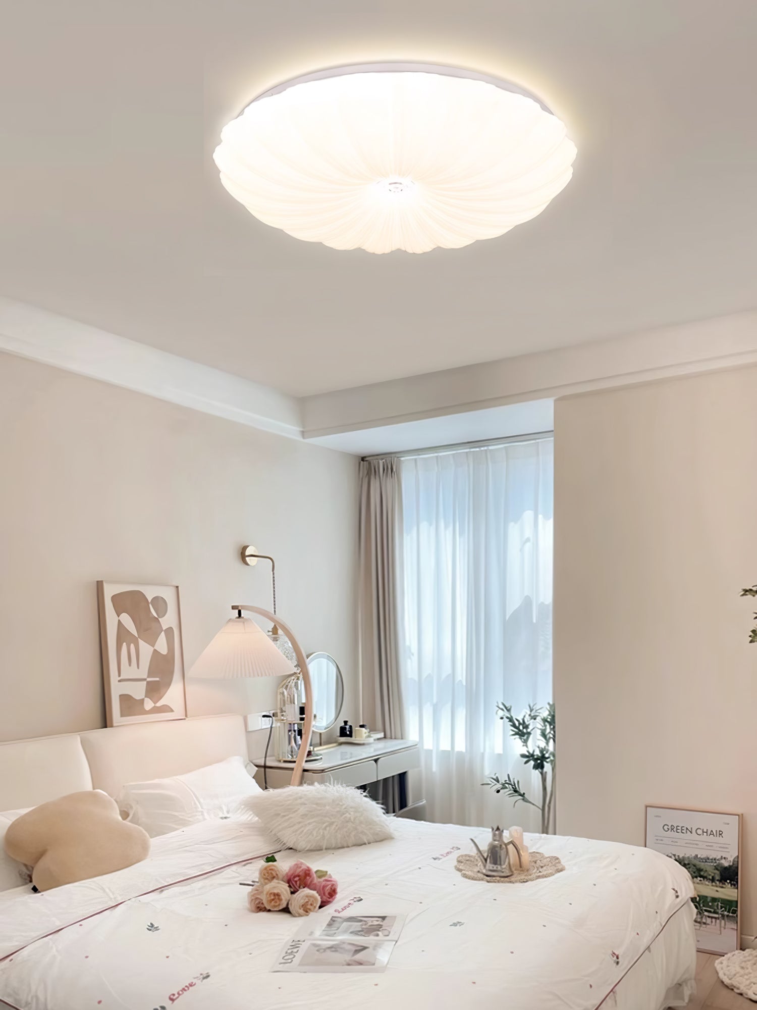 Modern Acrylic Round Ceiling Lamp Flush Mount LED Overhead Fixture for Living Room