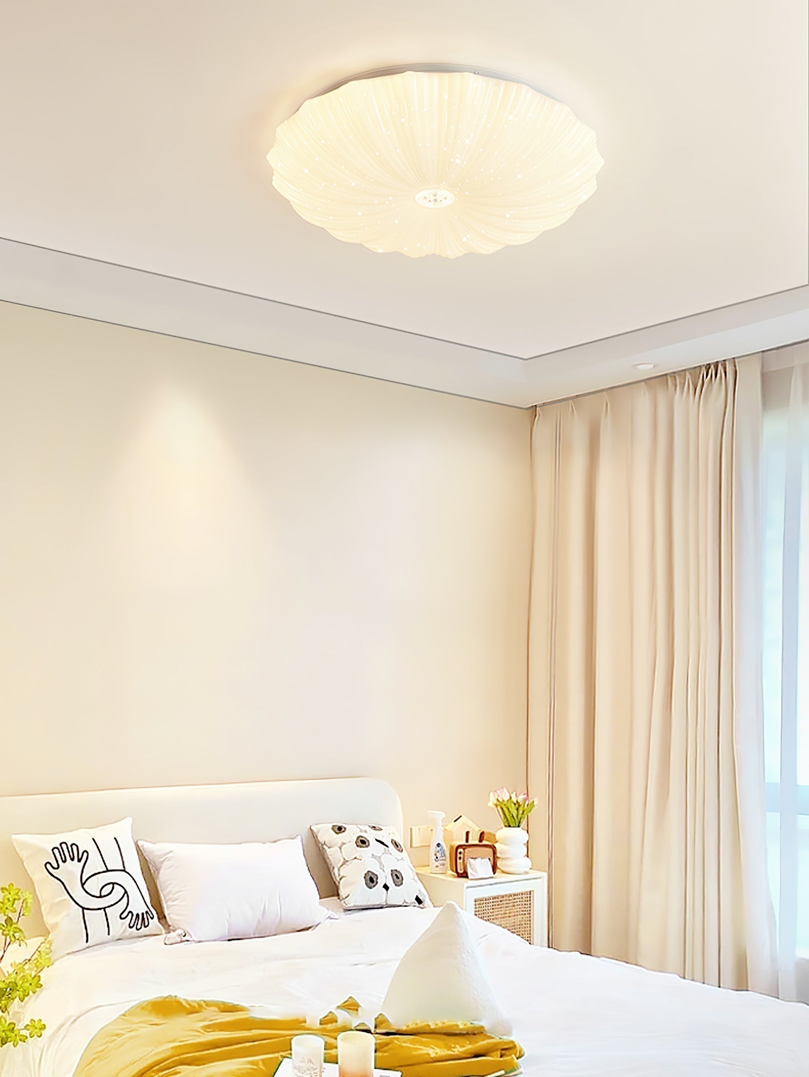 Modern Acrylic Round Ceiling Lamp Flush Mount LED Overhead Fixture for Living Room