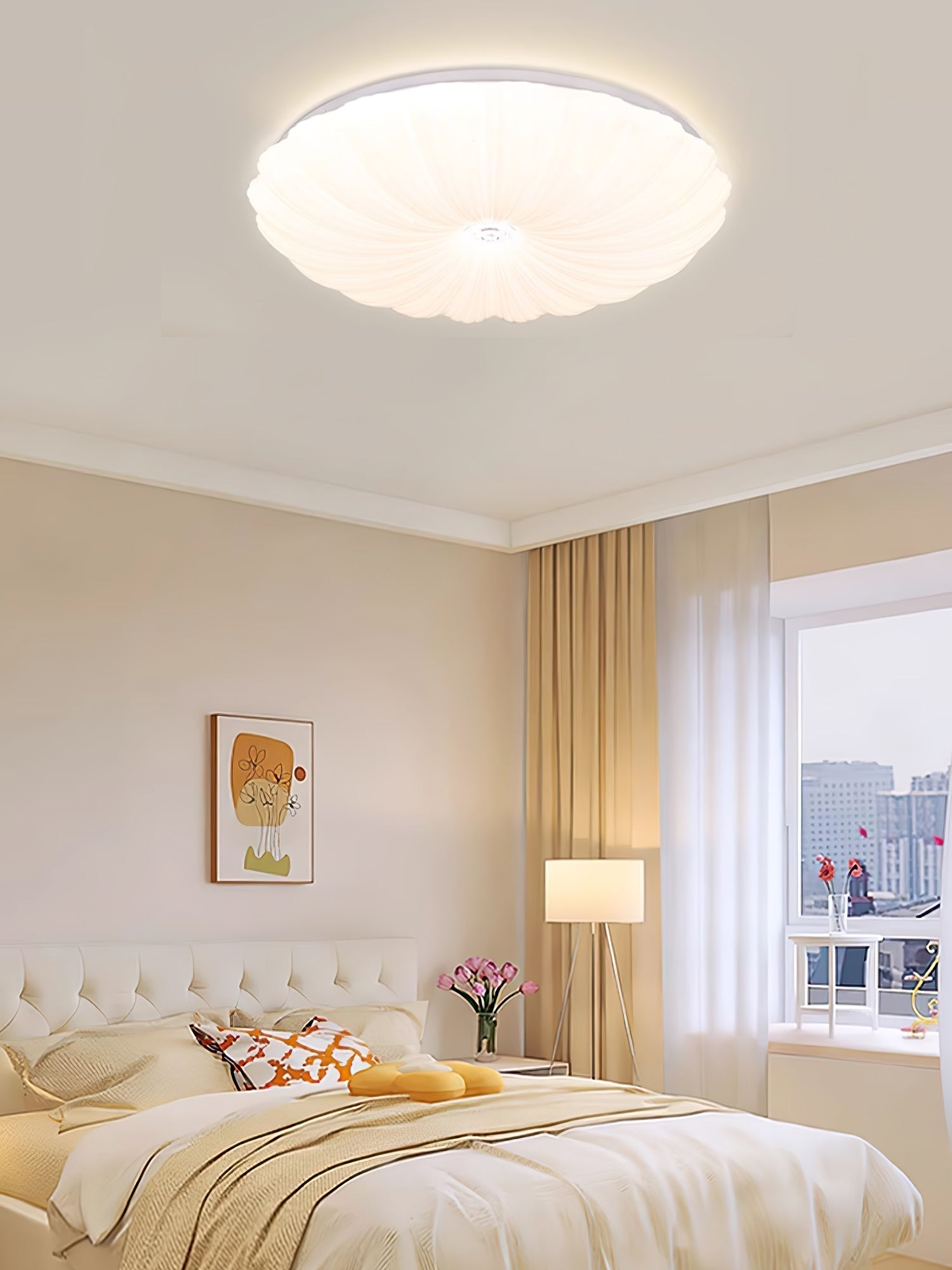 Modern Acrylic Round Ceiling Lamp Flush Mount LED Overhead Fixture for Living Room