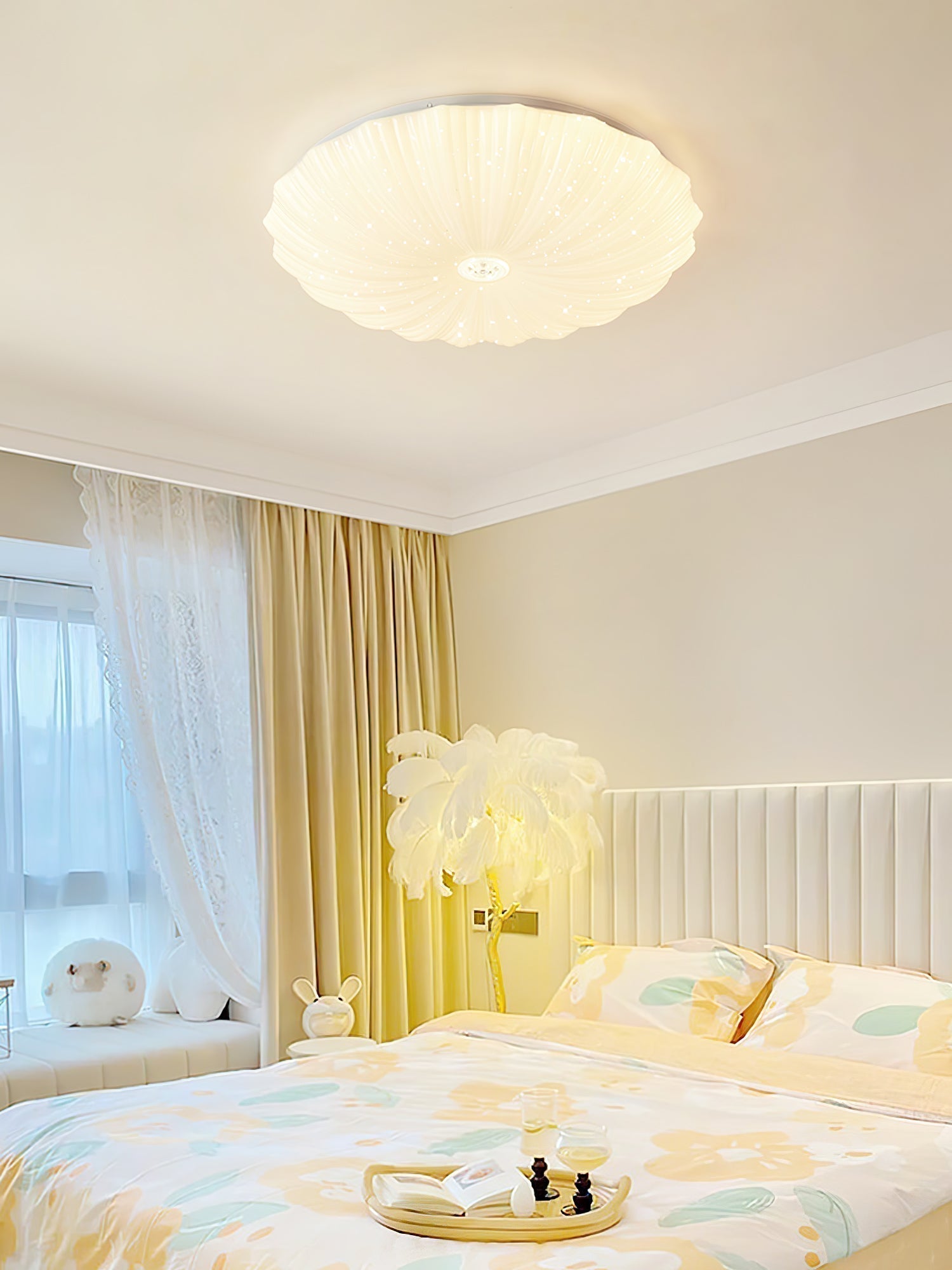 Modern Acrylic Round Ceiling Lamp Flush Mount LED Overhead Fixture for Living Room