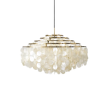 Modern Round Shell Pendant Light Coastal Chandelier for Living Room and Bedroom