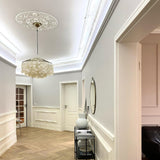 Modern Round Shell Pendant Light Coastal Chandelier for Living Room and Bedroom