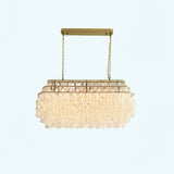 Modern Round Shell Pendant Light Coastal Chandelier for Living Room and Bedroom