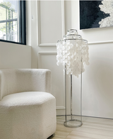 Elegant Natural Mother of Pearl Tiered Shell Floor Lamp Modern Standing Lighting for Home Decor