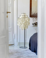 Elegant Natural Mother of Pearl Tiered Shell Floor Lamp Modern Standing Lighting for Home Decor
