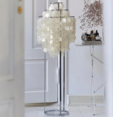 Elegant Natural Mother of Pearl Tiered Shell Floor Lamp Modern Standing Lighting for Home Decor