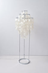 Elegant Natural Mother of Pearl Tiered Shell Floor Lamp Modern Standing Lighting for Home Decor