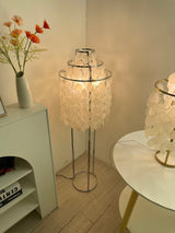 Elegant Natural Mother of Pearl Tiered Shell Floor Lamp Modern Standing Lighting for Home Decor