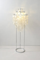 Elegant Natural Mother of Pearl Tiered Shell Floor Lamp Modern Standing Lighting for Home Decor